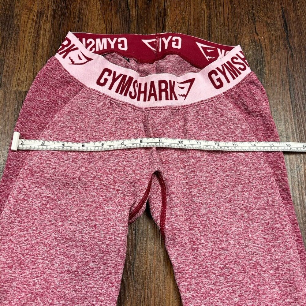 Gymshark Flex Low Rise Waist Spellout Leggings Marl Red Size Small - Picture 5 of 6